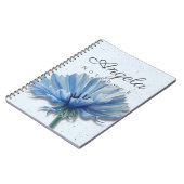 Blue Floral Notebook Name | Cornflower Journal ノートブック (左側)