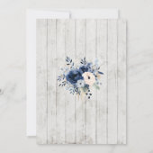Blue Floral on Wood Wedding Invitation 招待状 (裏面)