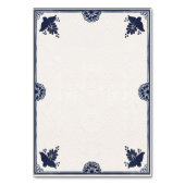 Blue Floral Otomi Simple Fiesta Spanish Wedding テーブルナンバー (裏面)