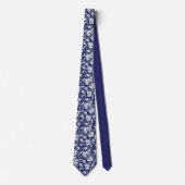 Blue Floral Pattern Custom Necktie ネクタイ (正面)