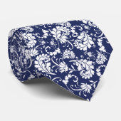 Blue Floral Pattern Custom Necktie ネクタイ (ロール)