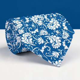 Blue Floral Pattern Custom Necktie ネクタイ