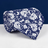 Blue Floral Pattern Custom Necktie ネクタイ