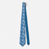 Blue Floral Pattern Custom Necktie ネクタイ (正面)