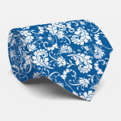 Blue Floral Pattern Custom Necktie ネクタイ (ロール)