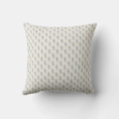 Blue Floral Pattern Minimalist Throw Pillow クッション (裏面)