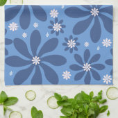 Blue Floral Pattern – Stylish Acces Wash Cloth キッチンタオル (折り畳み)