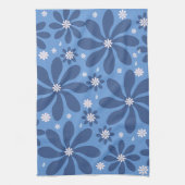 Blue Floral Pattern – Stylish Acces Wash Cloth キッチンタオル (縦)