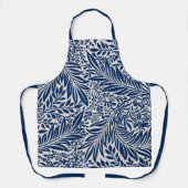 blue floral pattern with diverse leaves & blossoms エプロン (正面)