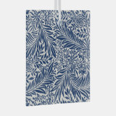 blue floral pattern with diverse leaves & blossoms ガラスオーナメント (正面右)