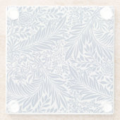 blue floral pattern with diverse leaves & blossoms ガラスコースター (裏面)