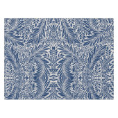 blue floral pattern with diverse leaves & blossoms テーブルクロス (正面(横))