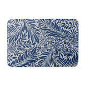 blue floral pattern with diverse leaves & blossoms バスマット (正面)