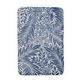 blue floral pattern with diverse leaves & blossoms バスマット (正面縦)