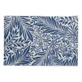 blue floral pattern with diverse leaves & blossoms 枕カバー (裏面-左)