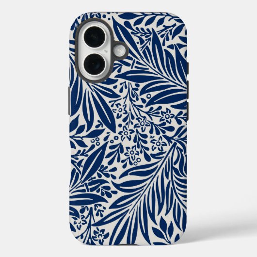 blue floral pattern with diverse leaves & blossoms Case-Mate iPhoneケース (裏面)