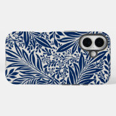 blue floral pattern with diverse leaves & blossoms Case-Mate iPhoneケース (裏面 (横))