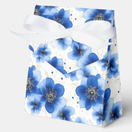 Blue Floral Pattern with Gold Accents フェイバーボックス