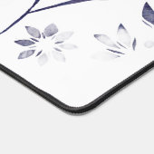 Blue Floral Personalized Monogram Name デスクマット (コーナー)