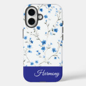 Blue Floral Personalized Name Phone Case-Mate iPhoneケース (裏面)