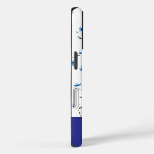Blue Floral Personalized Name Phone Case-Mate iPhoneケース (裏面 / 右)