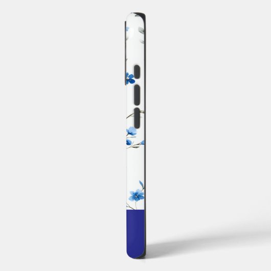 Blue Floral Personalized Name Phone Case-Mate iPhoneケース (裏面 / 左)