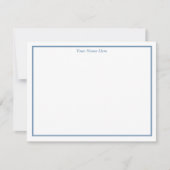 Blue Floral Personalized Note Cards ノートカード (正面)