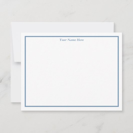 Blue Floral Personalized Note Cards ノートカード (正面)