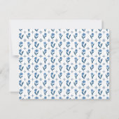 Blue Floral Personalized Note Cards ノートカード (裏面)