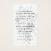 Blue Floral Photo Funeral Prayer Card (裏面)