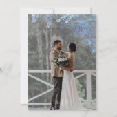 Blue Floral Photo Modern Wedding  招待状 (裏面)