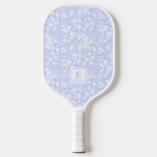 Blue Floral Pickleball Paddle ピックルボールラケット (正面)