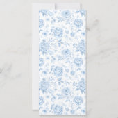 Blue Floral Porcelain Bridal Shower Menu Cards (裏面)