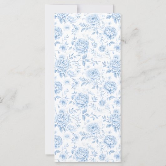 Blue Floral Porcelain Bridal Shower Menu Cards (裏面)