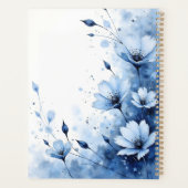 Blue Floral Spiral-bound Abstract Flower Botanical プランナー手帳 (裏面)
