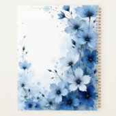 Blue Floral Spiral-bound Abstract Summer Botanical プランナー手帳 (裏面)