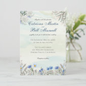 Blue Floral Spring Garden Wedding Invitation 招待状 (スタンド正面)