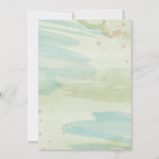 Blue Floral Spring Garden Wedding Invitation 招待状 (裏面)