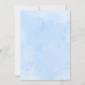 Blue Floral Spring Rabbit Some Bunny 1st Birthday サンキューカード (裏面)