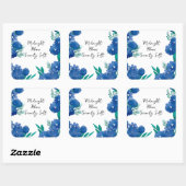 Blue Floral Square Sticker スクエアシール (シート)