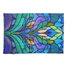 Blue floral stained glass