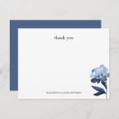 Blue Floral Thank You Personalized ノートカード (正面/裏面)