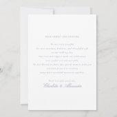 Blue Floral Toile Wedding Thank You Card 招待状 (裏面)