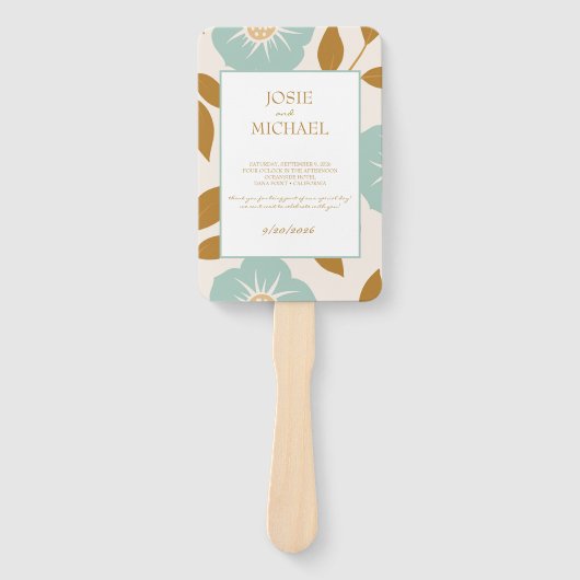 Blue Floral Wedding ハンドファン (正面)