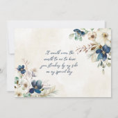 Blue Floral Wedding Bridesmaid Proposal Card 招待状 (裏面)
