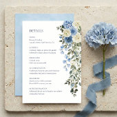 Blue Floral Wedding Details Enclosure エンクロージャーカード