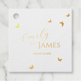 Blue Floral Wedding Foil Favor Tags フェイバータグ