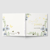 Blue Floral Wedding Guest Book ゲストブック (全面)