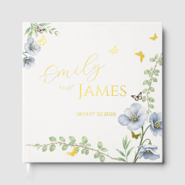 Blue Floral Wedding Guest Book ゲストブック
