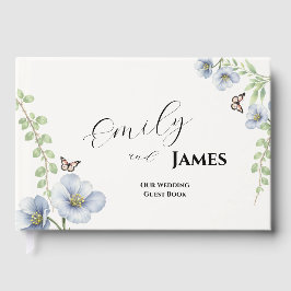 Blue Floral Wedding Guest Book ゲストブック
